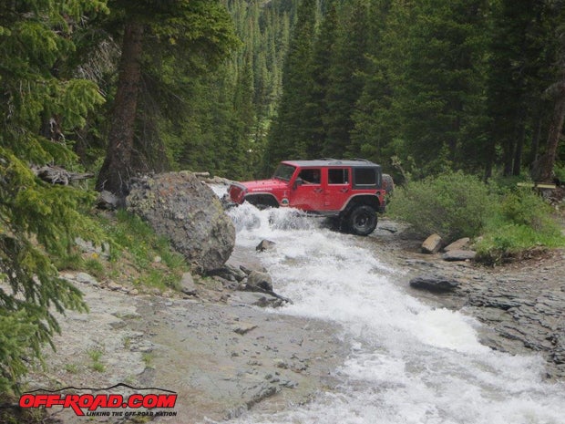 On the Ouray side of Imogene Pass the trail goes through several stream crossings. Make sure your vehicle has been waterproofed as some of them can get quite deep, depending on the time of year.
