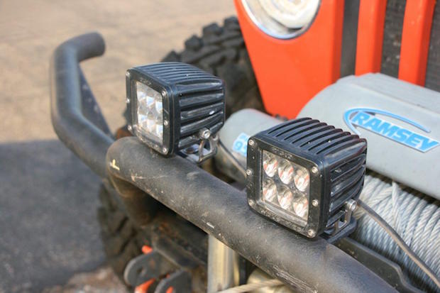 The Rugged Ridge bumper also provided grille guard mounting tabs for the driving lights, which should be mounted higher to allow a great range to their beams.