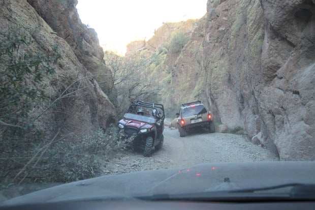 For the most part, backcountry drivers are very cordial to each other. Road rage is all too common these days. Trail rage, on the other hand, is the exception and not the rule.