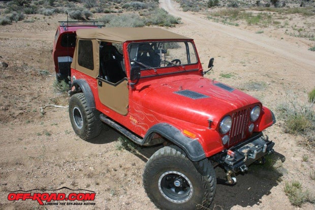 With the Spice-colored Supertop in place, the doors and windows are adjusted; now the Jeep is ready for the trail.
