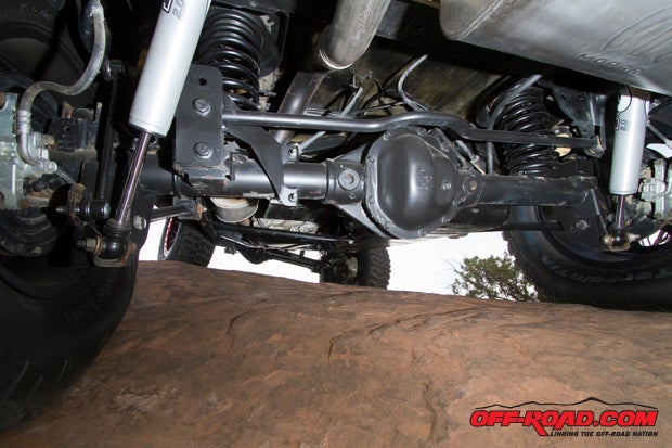 Aside from the 2-inch lift that features Fox shocks, Mopar also outfitted the Level Red with Dana 44 crate axles. 