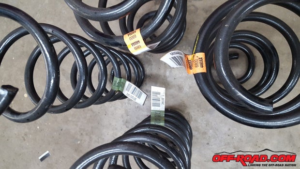 There are many factory JK springs to chose from. We chose Orange and Green labels for our two-door project. 