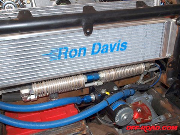 Radiator and intercooler were made by Ron Davis. It's critical in a charged diesel.