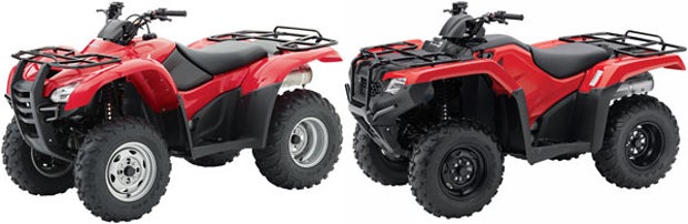 The new 2014 (right) Rancher has new styling compared to the 2013 version.