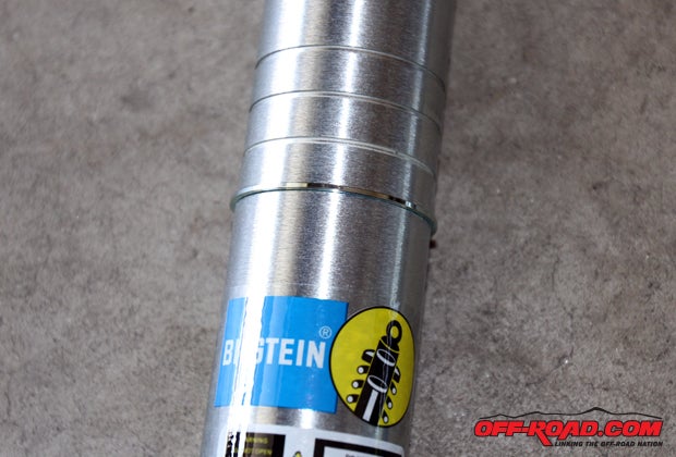 These machined notches in the front Bilstein 5100s allows for ride height adjustment of our 4Runner in one of four settings: stock height, .85, 1.75 and 2.5.