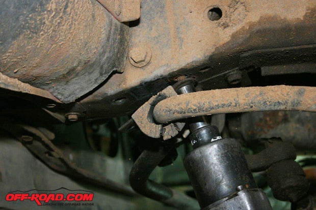 Once we removed the sway bars mounting bolts, the sway bar was discarded.