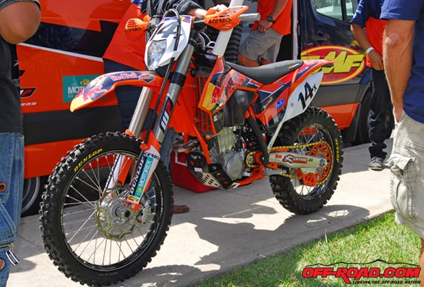 Recently signed KTM factory rider Kendall Norman will race this fuel-injected 450SX-F in tomorrow's race.