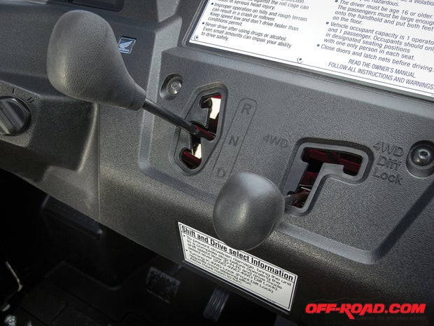 2014 Honda Pioneer 700 Shifter and Differential Lock