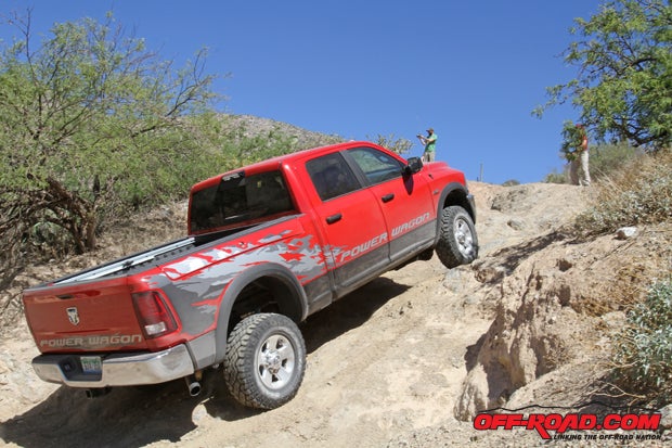 The electronic sway bar can disconnect with the push of a button to provide the Power Wagon with improved suspension articulation. 